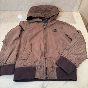 United Colors of Benetton Hooded Striped Boys Jacket Size 4-5